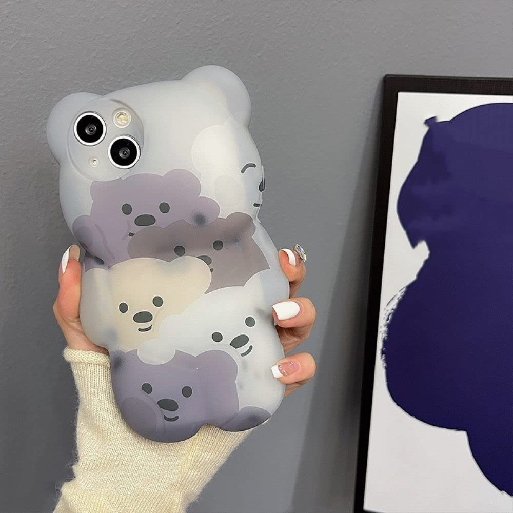 Amazon.co.jp: iPhone 13 12 11 Pro Max用のかわいい3D漫画のクマの花